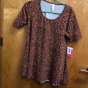 LuLaRoe xs perfect t orange and black NWT
